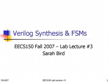 Verilog Synthesis presentation | free to view