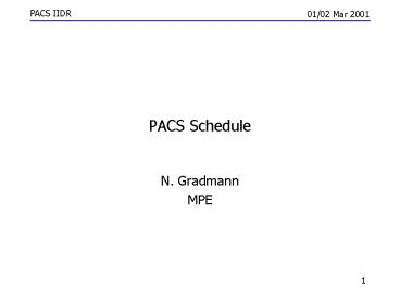 PPT – PACS Schedule PowerPoint presentation | free to view - id: 22ba17 ...