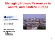 Managing Human Resources in Central and Eastern Europe