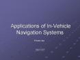 Applications of In-Vehicle Navigation Systems PowerPoint PPT Presentation