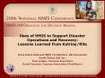 Uses of HMIS to Support Disaster Operations and Recovery: Lessons Learned from Katrina/Rita PowerPoint PPT Presentation
