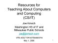 Resources for Teaching About Computers and Computing CSIT PowerPoint PPT Presentation