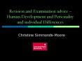 Revision and Examination advice Human Development and Personality and individual Differences PowerPoint PPT Presentation