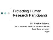 Protecting Human Research Participants
