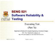 SENG 521 Software Reliability