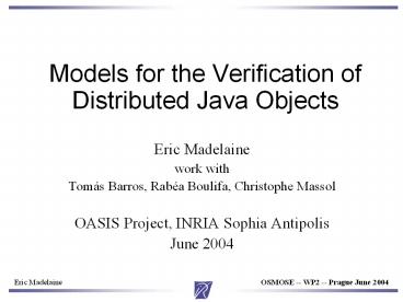 OSMOSE -- WP2 -- Prague June 2004
