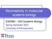 Stochasticity in molecular systems biology