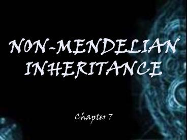 NONMENDELIAN INHERITANCE