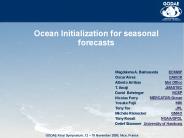 Ocean Initialization for seasonal forecasts