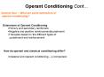 Operant Conditioning Cont PowerPoint PPT Presentation
