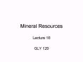 Mineral Resources PowerPoint PPT Presentation