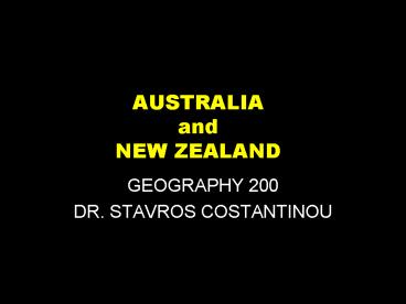 AUSTRALIA and NEW ZEALAND