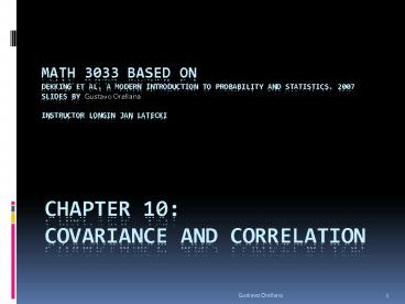 Chapter 10: Covariance and Correlation