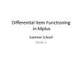 Differential Item Functioning in Mplus PowerPoint PPT Presentation