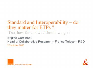 Standard and Interoperability 