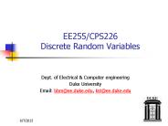 EE255/CPS226 Discrete Random Variables