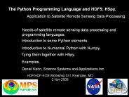 The Python Programming Language and HDF5: H5py.