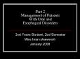 Part 2 Management of Patients With Oral and Esophageal Disorders PowerPoint PPT Presentation