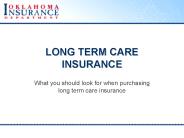 LONG TERM CARE INSURANCE