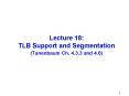 Lecture 18: TLB Support and Segmentation Tanenbaum Ch' 4'3'3 and 4'6 PowerPoint PPT Presentation