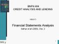BNFN 404 CREDIT ANALYSIS AND LENDING PowerPoint PPT Presentation