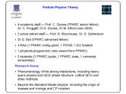 Particle Physics Theory
