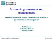 Economic governance and management