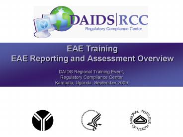 Eae Example EAE Training EAE Reporting and Assessment Overview presentation | free ...