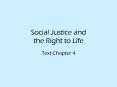 Social Justice and the Right to Life PowerPoint PPT Presentation
