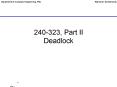 240-323, Part II Deadlock PowerPoint PPT Presentation