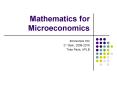 Mathematics for Microeconomics PowerPoint PPT Presentation