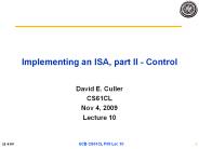 Implementing an ISA, part II - Control