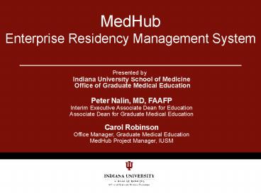 MedHub Enterprise Residency Management System