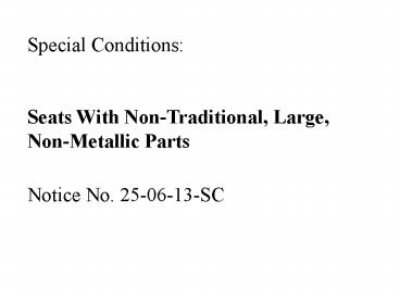 Special Conditions: