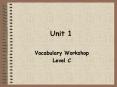 Vocabulary Workshop PowerPoint PPT Presentation