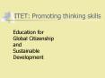 ITET: Promoting thinking skills PowerPoint PPT Presentation