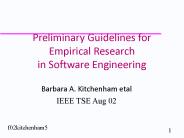 Preliminary Guidelines for Empirical Research in Software Engineering