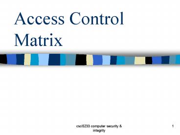 Access Control Matrix