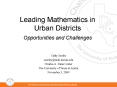 Leading Mathematics in Urban Districts PowerPoint PPT Presentation