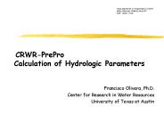 CRWR-PrePro Calculation of Hydrologic Parameters