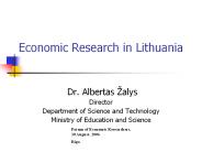 Economic Research in Lithuania