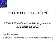 Pixel readout for a LC TPC