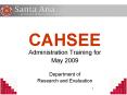 CAHSEE PowerPoint PPT Presentation