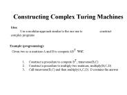 Constructing Complex Turing Machines
