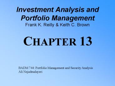 Investment Analysis and Portfolio Management Frank K' Reilly