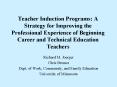 Teacher Induction Programs: A Strategy for Improving the Professional Experience of Beginning Career PowerPoint PPT Presentation