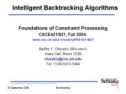 Foundations of Constraint Processing
