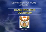 HANIS PROJECT OVERVIEW