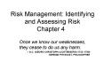Risk Management: Identifying and Assessing Risk Chapter 4 PowerPoint PPT Presentation
