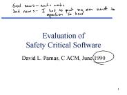 Evaluation of Safety Critical Software